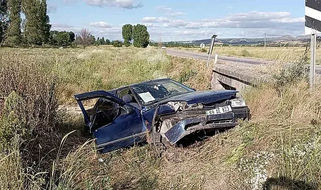 Tokat'ta otomobil şarampole uçtu: 1 ölü, 1 yaralı