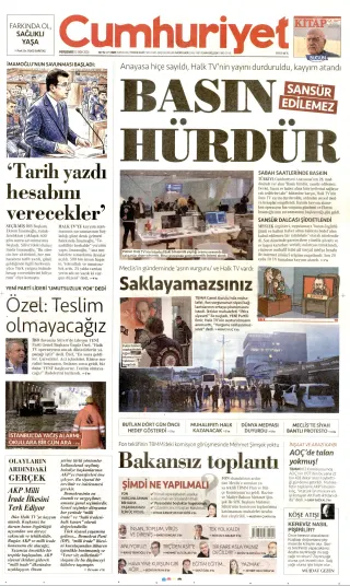 Cumhuriyet manşeti
