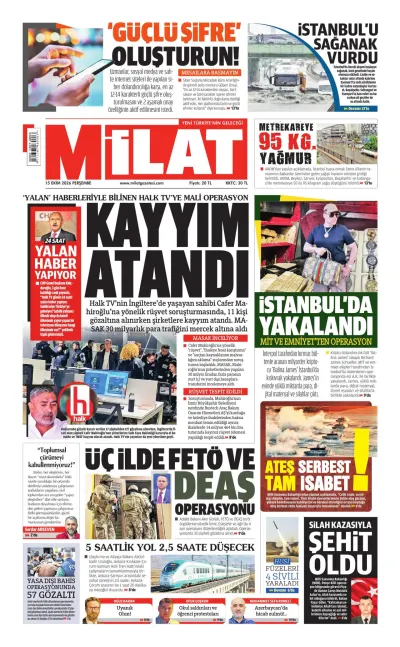 Milat manşeti