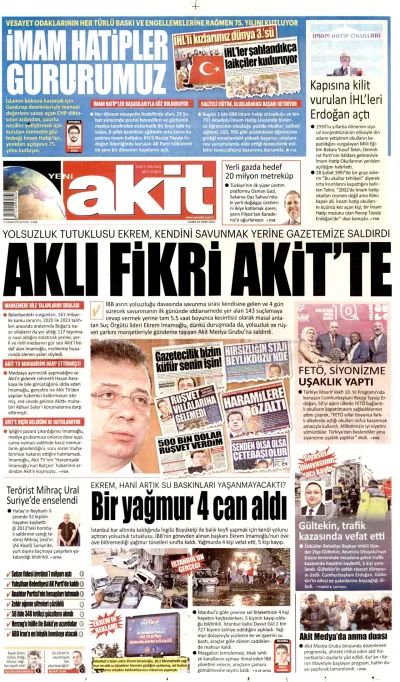 Yeni Akit manşeti
