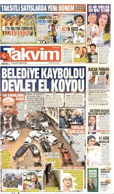 Takvim manşeti
