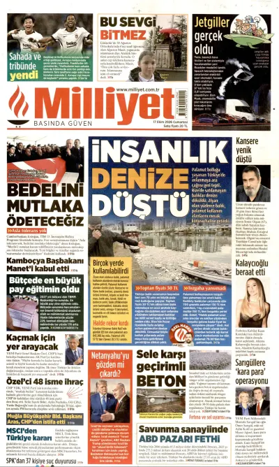 Milliyet manşeti