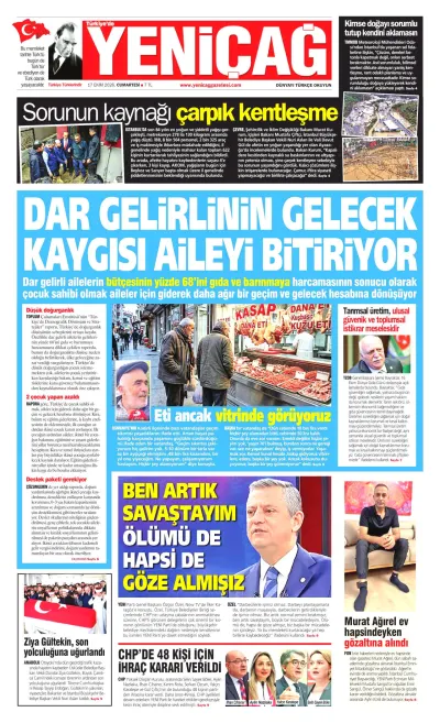 Yeniçağ manşeti