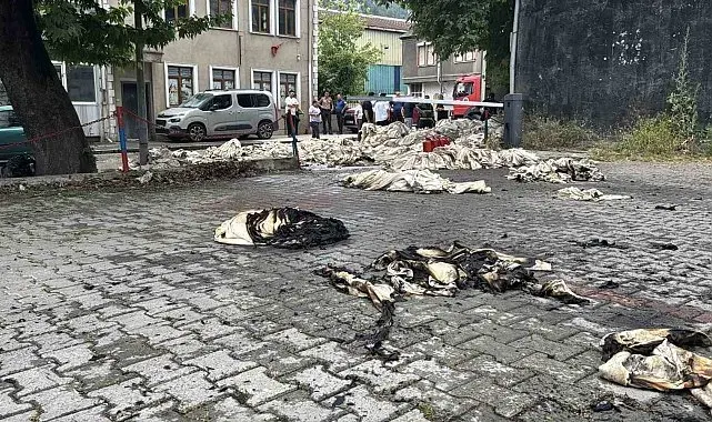 Karabük'te tekstil işletmesinde yangın paniği