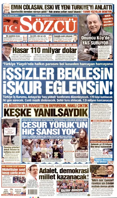 Sözcü manşeti