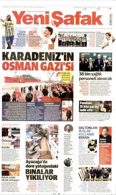 Yeni Şafak manşeti