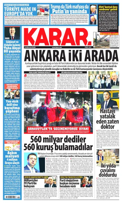 Karar manşeti