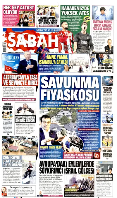 Sabah manşeti