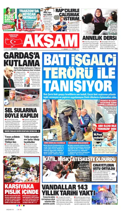 Akşam manşeti