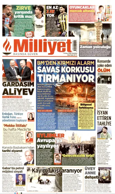 Milliyet manşeti