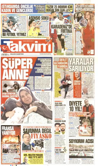 Takvim manşeti