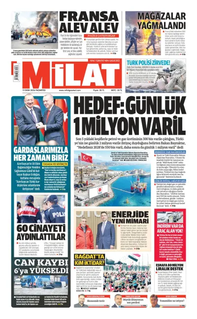 Milat manşeti