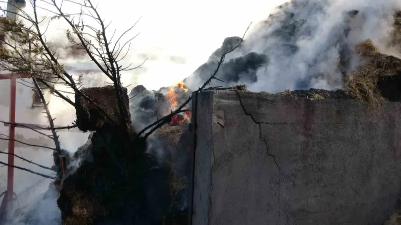 Kastamonu'da Çiftlik Yangını: Binlerce Balya Saman Kül Oldu