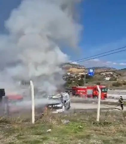 Kastamonu'da Park Halindeki Tanker Alevlere Teslim Oldu
