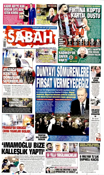 Sabah manşeti