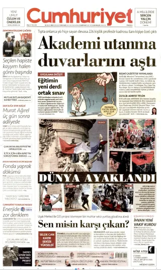 Cumhuriyet manşeti