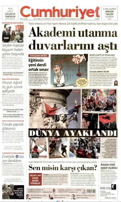 Cumhuriyet manşeti