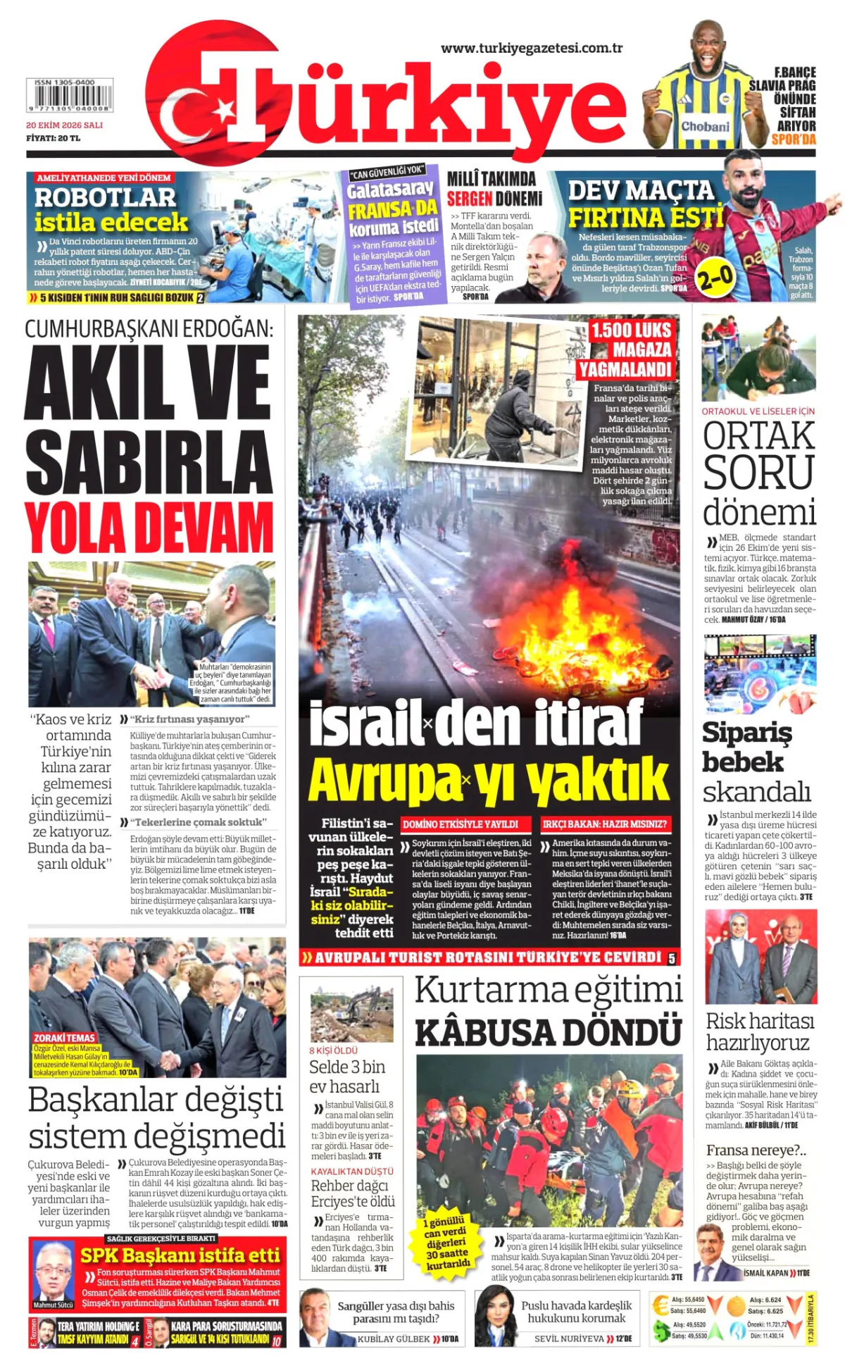 Türkiye birinci sayfa manşeti (21 Ekim 2026)