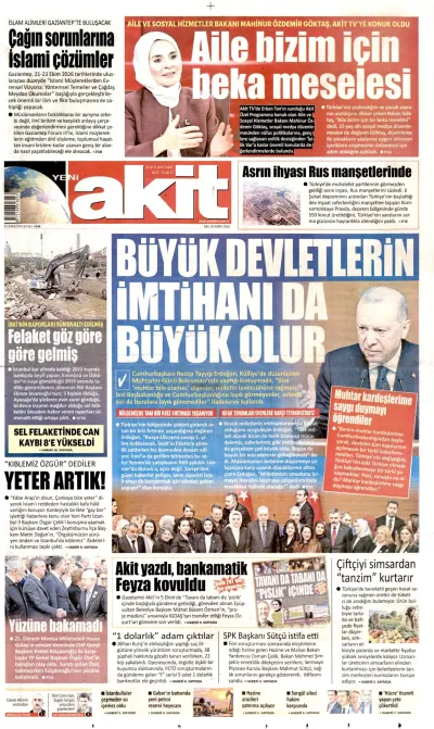 Yeni Akit manşeti