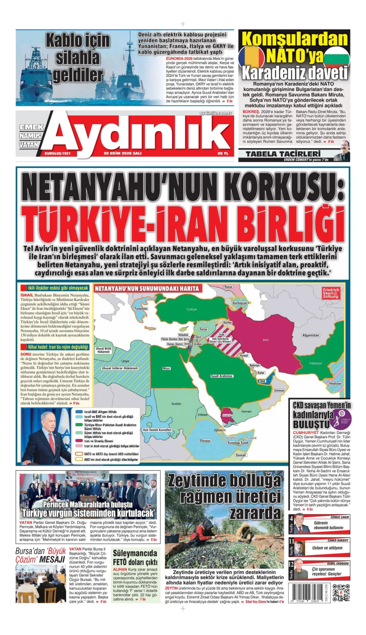 Aydınlık birinci sayfa manşeti (21 Ekim 2026)