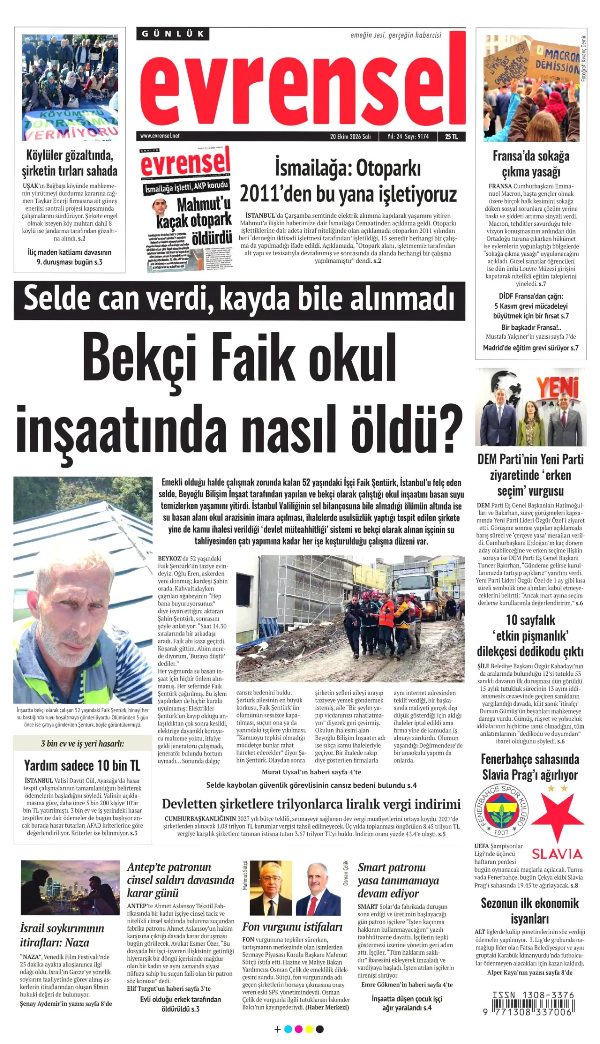 Evrensel birinci sayfa manşeti (21 Ekim 2026)