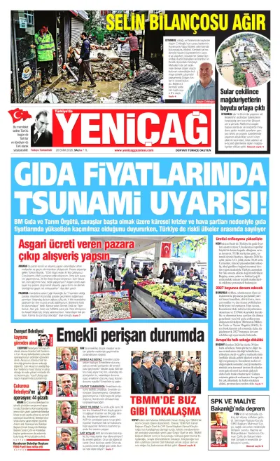 Yeniçağ manşeti