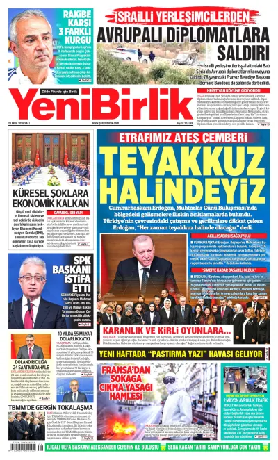 YeniBirlik manşeti