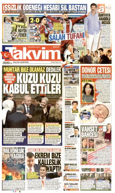 Takvim manşeti
