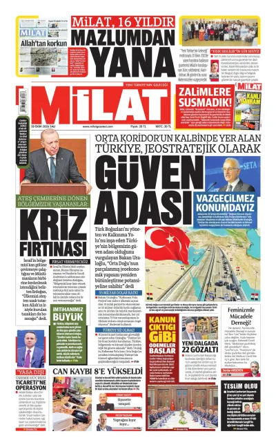 Milat manşeti