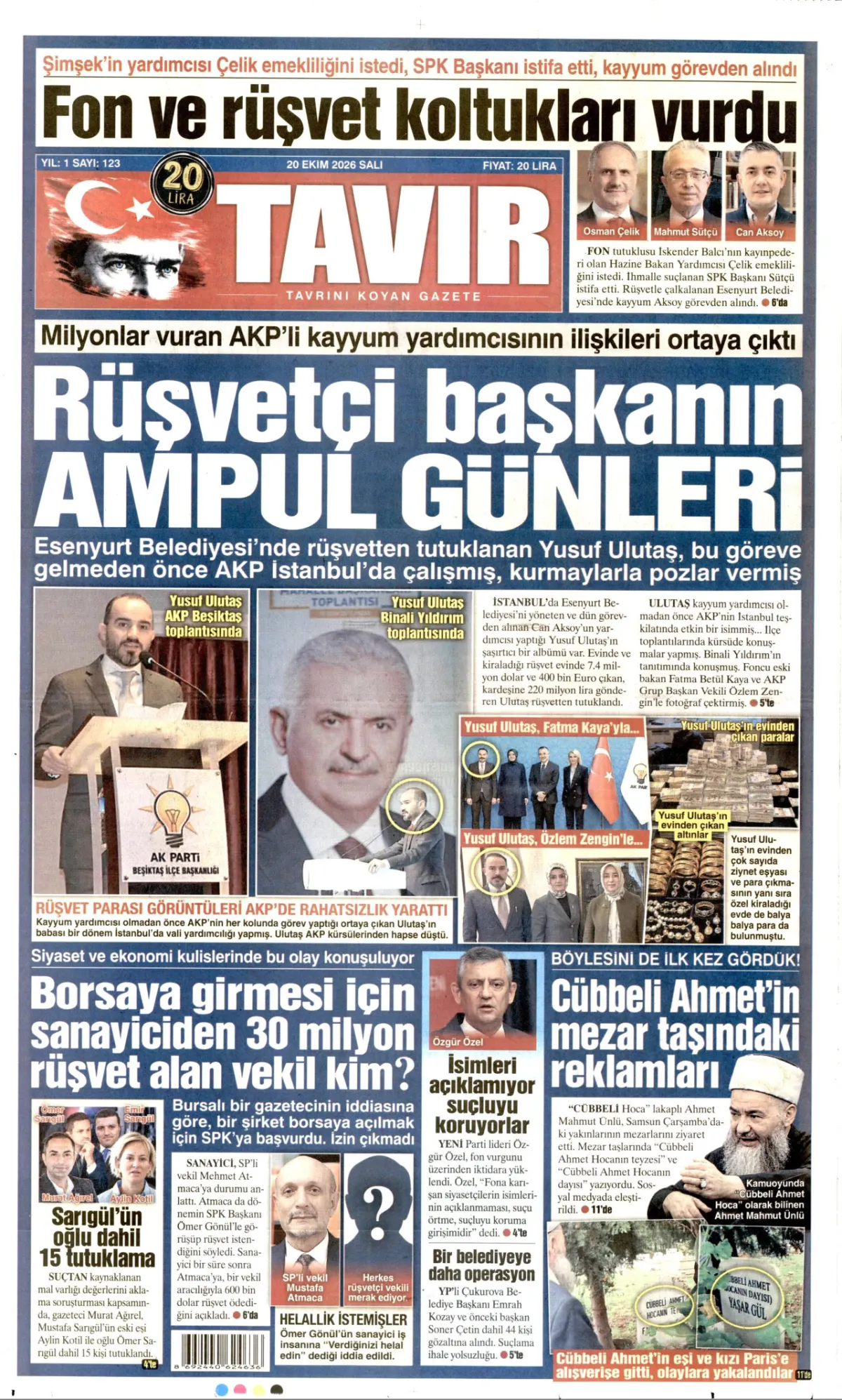 Tavır birinci sayfa manşeti (21 Ekim 2026)