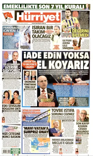 Hürriyet manşeti