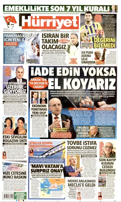 Hürriyet manşeti