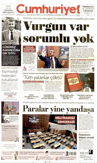 Cumhuriyet manşeti