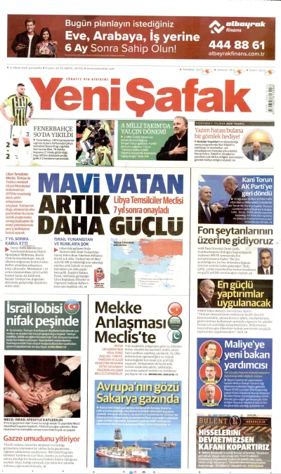 Yeni Şafak manşeti