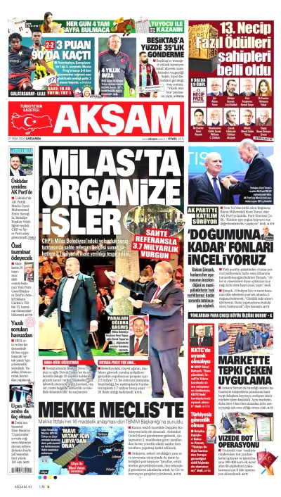 Akşam manşeti
