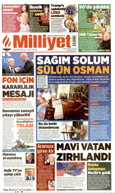 Milliyet manşeti