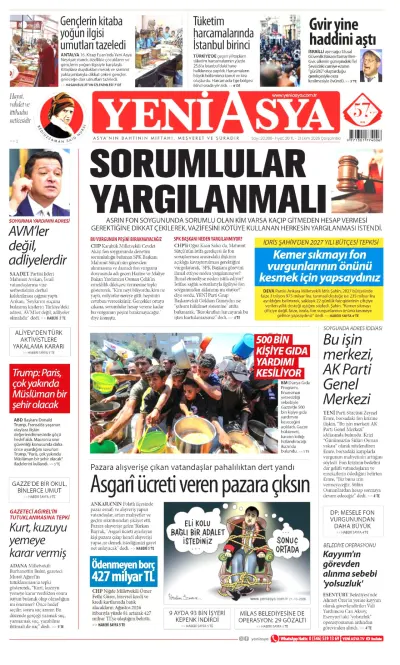 Yeni Asya manşeti