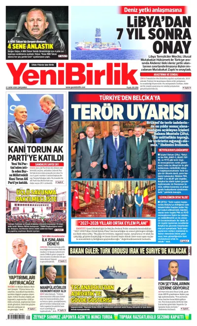 YeniBirlik manşeti
