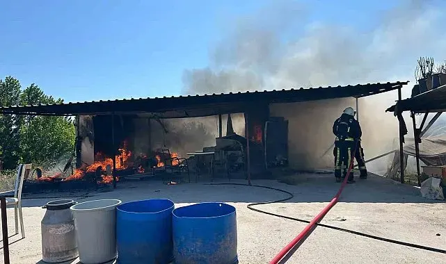 Besiciye ait konteyner, yangında kullanılamaz hale geldi