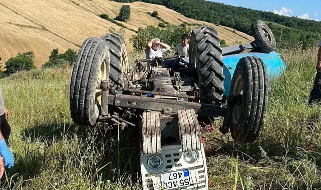 Bafra'da traktör devrildi: 1 ölü