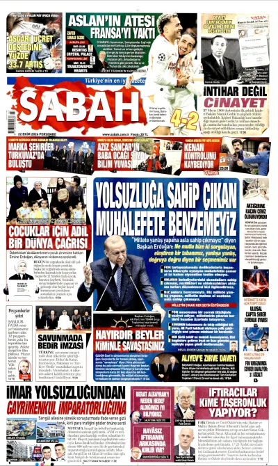 Sabah manşeti