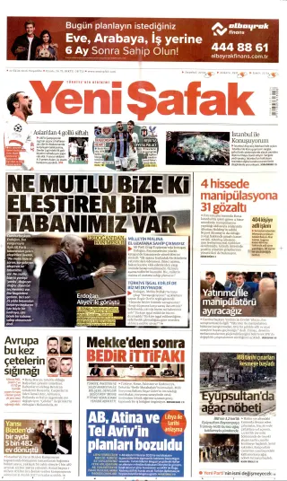 Yeni Şafak manşeti
