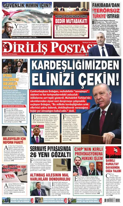 Diriliş Postası manşeti