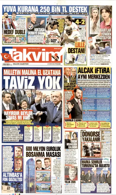Takvim manşeti