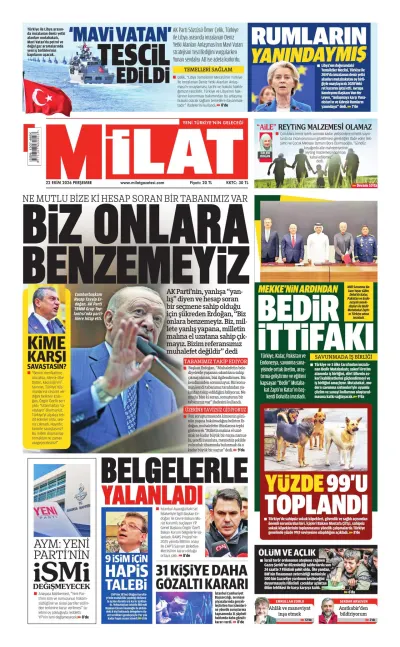 Milat manşeti