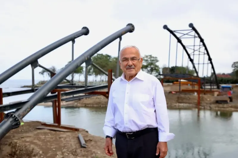 Ordu Gülyalı Kordon Park İçin Yaya Köprüsü Çalışmaları Sürüyor