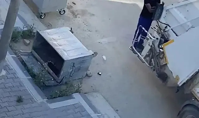 Edirne'de devrilen çöp konteyneri günlerdir kaldırılmadı