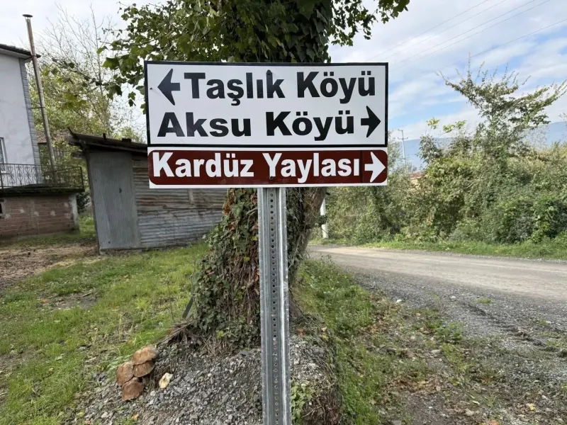 Gölyaka Köy Yollarında Trafik Güvenliği İçin Yeni Levhalar Takıldı