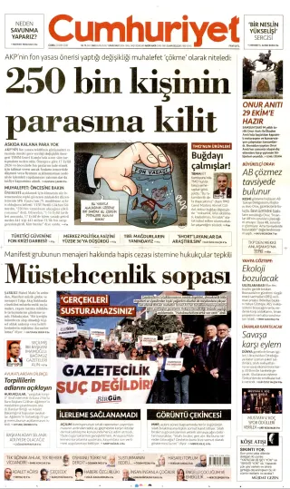 Cumhuriyet manşeti