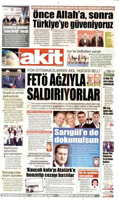 Yeni Akit manşeti
